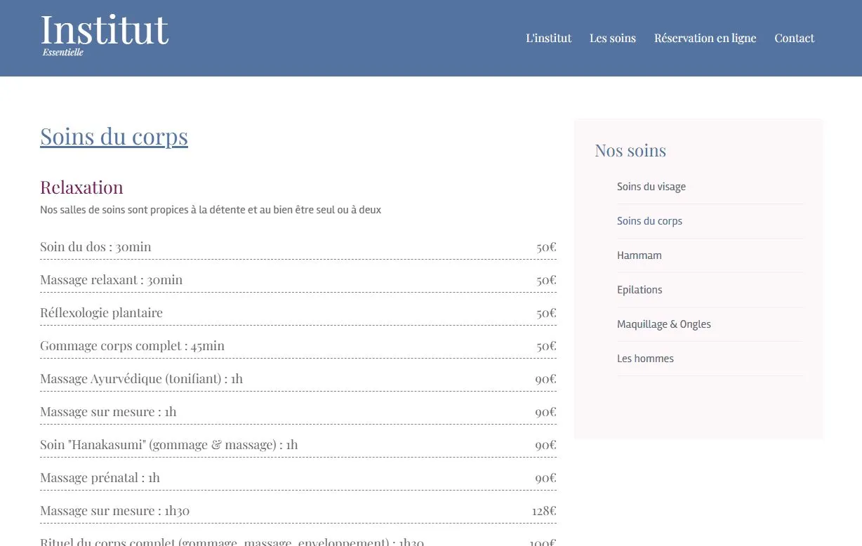 Institut Essentielle, capture 3