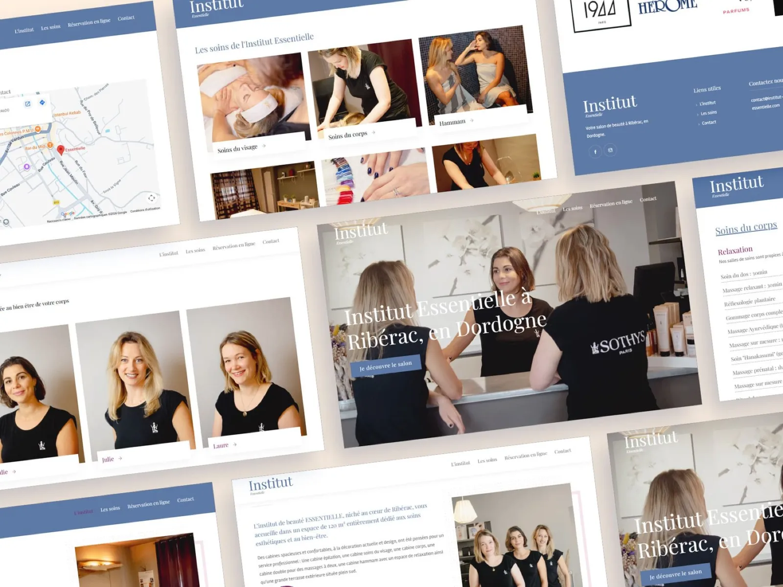 Site Institut Essentielle réalisé par Lucky Web