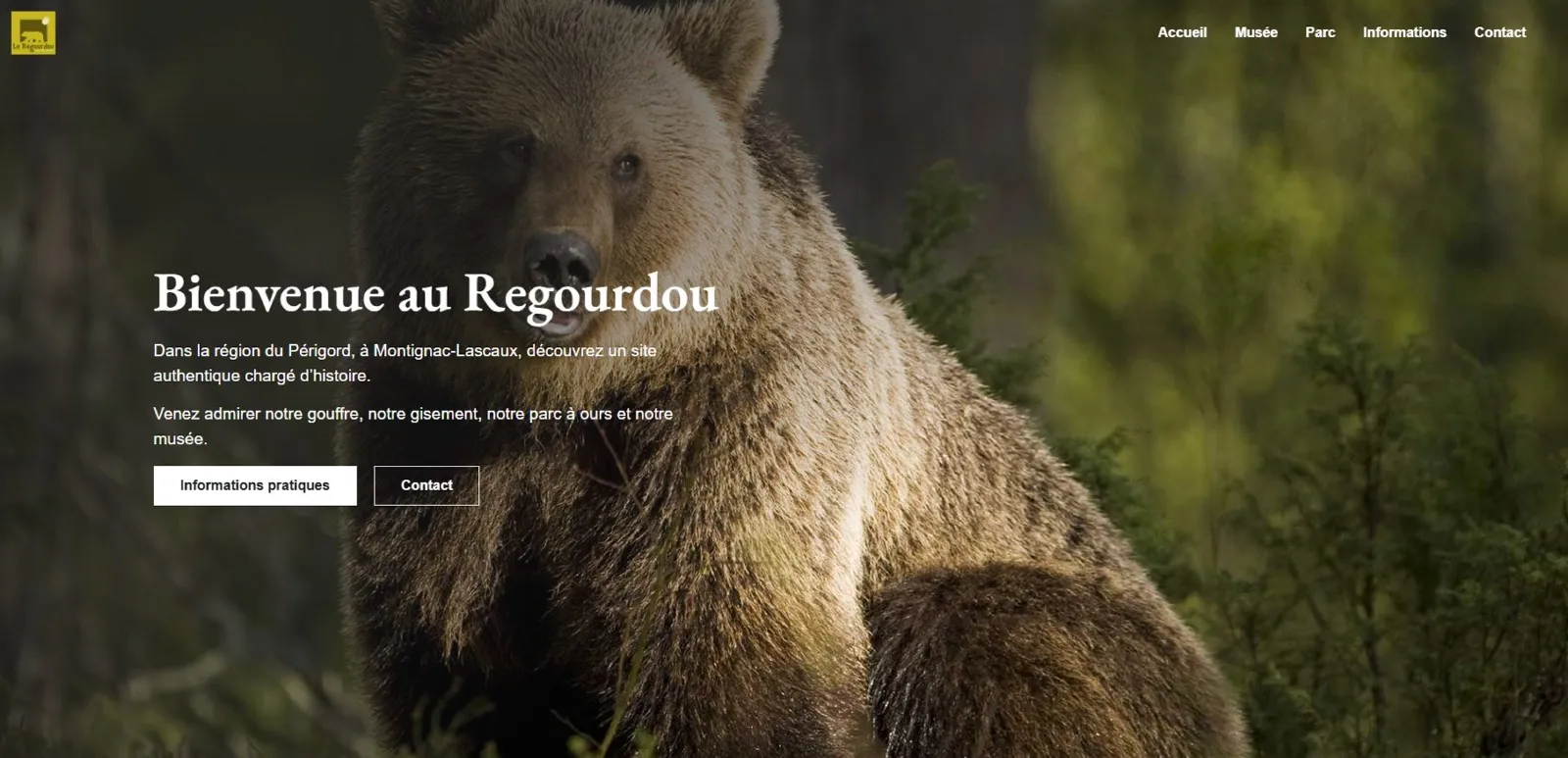Site Le Regourdou réalisé par Lucky Web